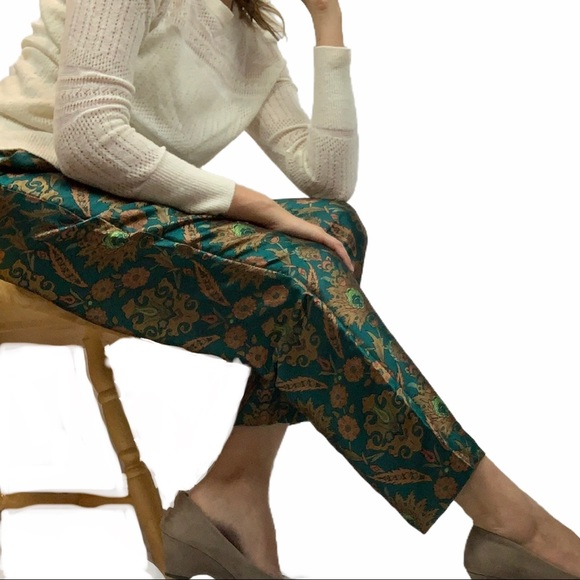 ANTHROPOLOGIE MAEVE Melyssa Jaquard Trouser - Picture 2 of 16